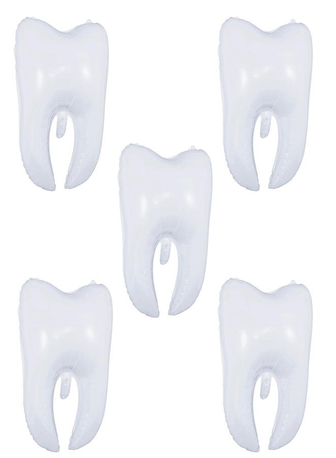 CSTYWC 5PCS White Tooth Balloons Set Tooth Foil Balloon Dentist Graduation Party Decorations Tooth Clinic Decoration Balloons for Dentist Dental Student - Image 1
